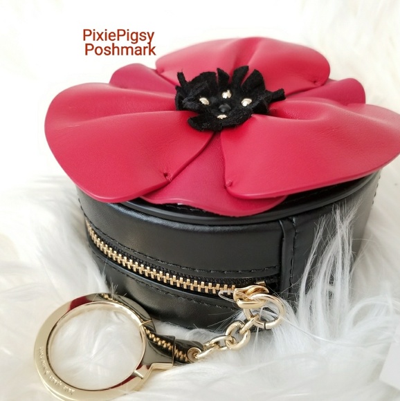 Kate Spade Poppy Coin Purse OOH LA LA Flower Key - Picture 2 of 8